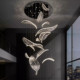 Villa living room overhead chandelier K9 crystal high-end feel
