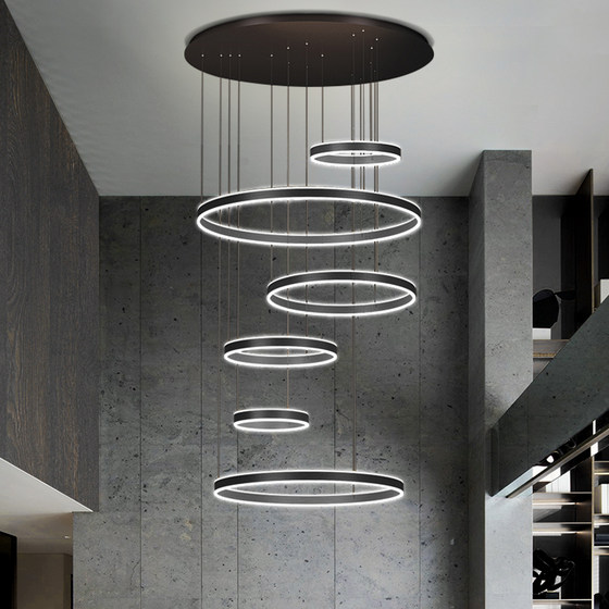 Duplex floor ceiling chandelier designer living room large chandelier