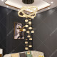 Villa hollow living room large chandelier duplex building modern light luxury high ceiling small loft apartment staircase hollow crystal lamp
