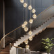 Duplex stair chandelier light luxury crystal villa loft