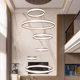 Villa spacious living room large chandelier simple headlight