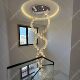 Villa light luxury crystal lamp duplex floor chandelier