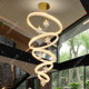 Large chandelier for duplex floor in open living room of villa