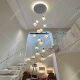 Villa crystal stairwell overhead chandelier large chandelier