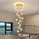 Villa light luxury crystal staircase overhead chandelier loft lamp