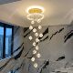 Villa light luxury crystal staircase overhead chandelier loft lamp