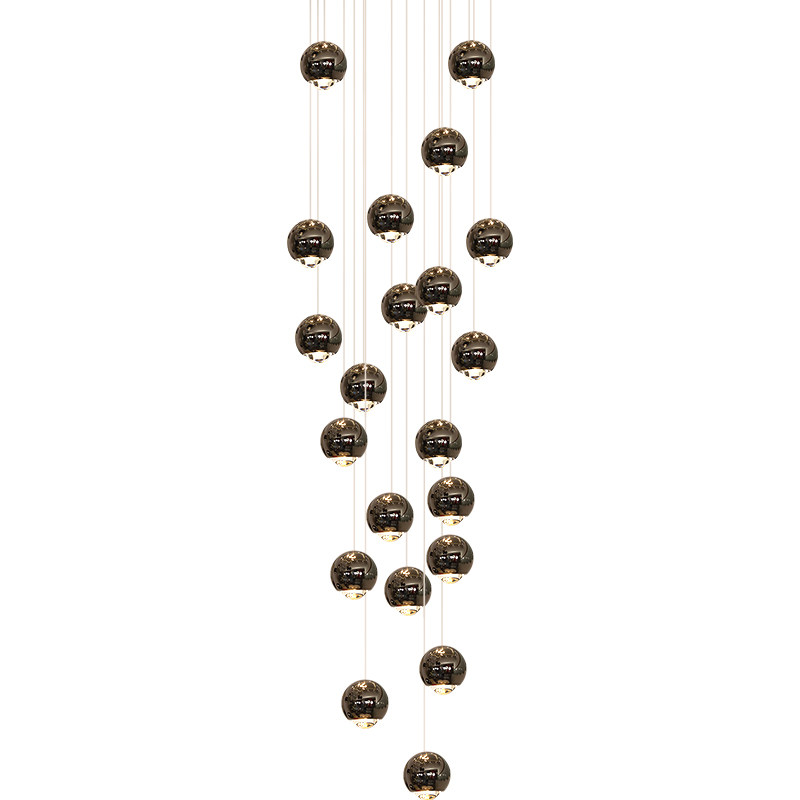 别墅复式轻奢简约太空铝圆球旋转楼梯长吊灯Loft公寓挑高客厅吊灯,淘宝优惠券,粉丝福利购,淘宝优惠卷