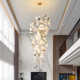Duplex building large chandelier villa open living room lamp
