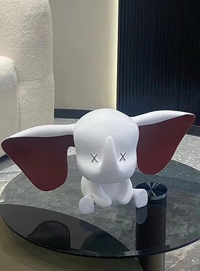 北欧抽象女孩树脂人物摆件网红小萌兔金钱豹招财雕塑猫科动物摆件