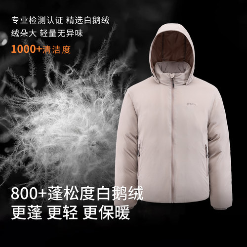 君羽25新款鹅绒羽绒服男加厚短款连帽冬季保暖800蓬羽绒服外套455 - 图0
