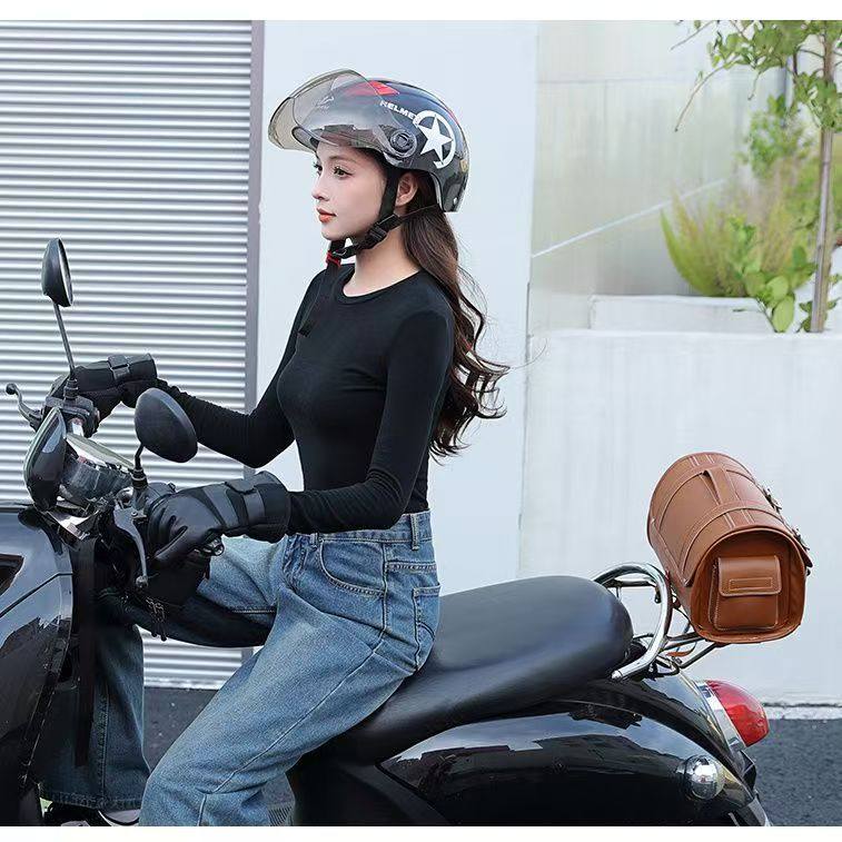 爆款摩托车后尾箱包后座电瓶车复古货架大容量包包侧包挂包,淘宝优惠券,粉丝福利购,淘宝优惠卷