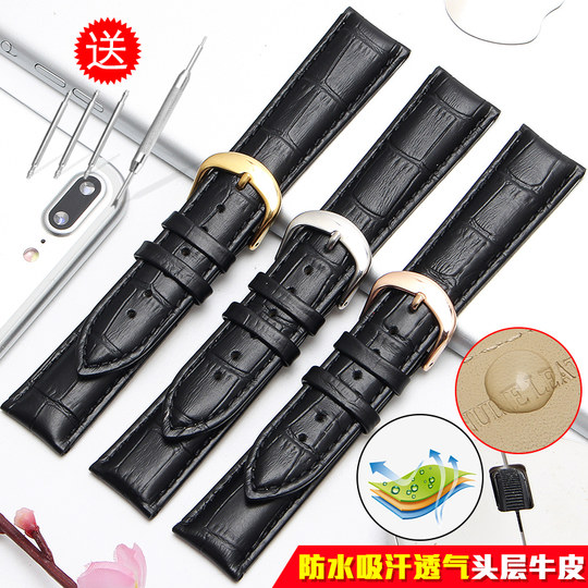 Casio waterproof cowhide pin buckle watch strap