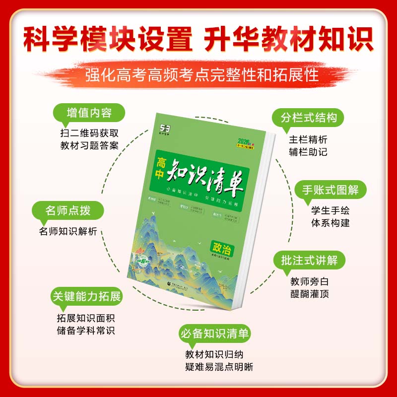 2026版53高中知识清单语文数学英语物理生物政治化学历史地理必修全国通用版五三高考总复习资料高一二三高中知识大盘点教辅工具书