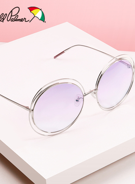 花雨伞复古圆框个性风浅色太阳镜