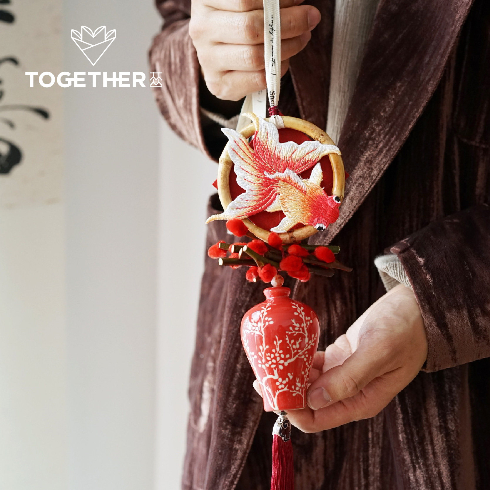 【新年】苁丛 新中式青花瓷小花瓶挂件 车挂手工装饰diy配件,淘宝优惠券,粉丝福利购,淘宝优惠卷