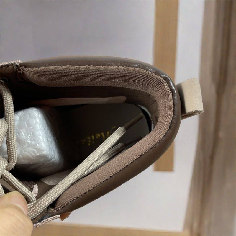 品牌女鞋头层牛皮大黄蜂户外工装靴2024秋冬款马丁靴复古短筒靴子 - 图3