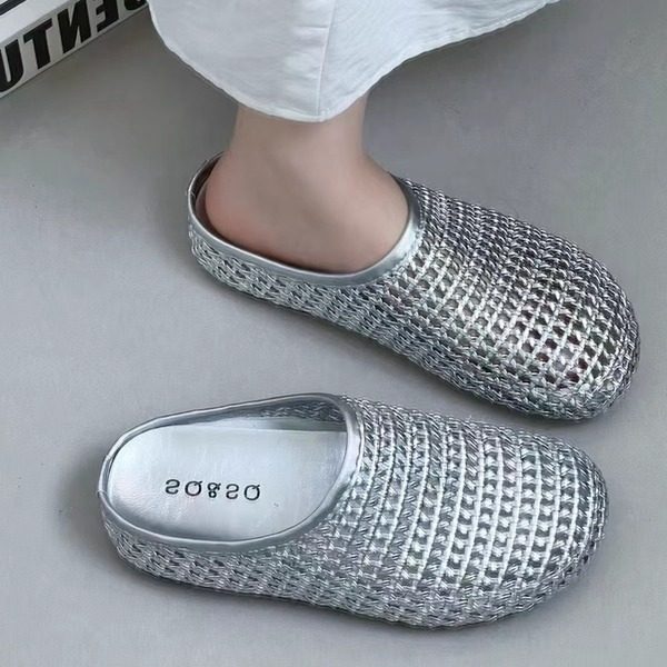 品牌真皮厚底勃肯包头半拖鞋女夏季外穿2025新款网面一脚蹬凉拖鞋,淘宝优惠券,粉丝福利购,淘宝优惠卷