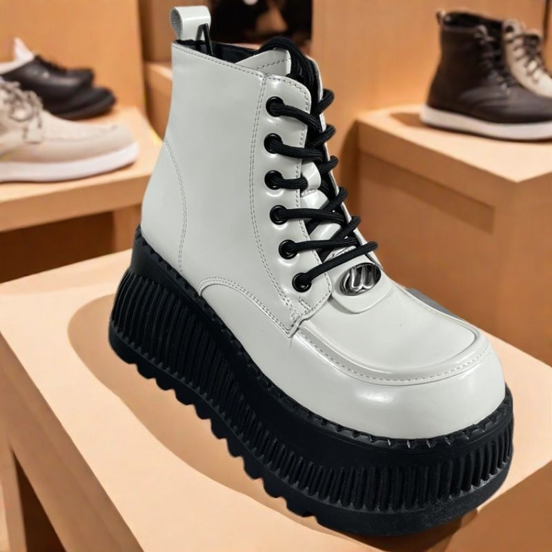 品牌专柜厚底马丁靴女2025秋季新款英伦风真皮百搭小个子短筒单靴,淘宝优惠券,粉丝福利购,淘宝优惠卷