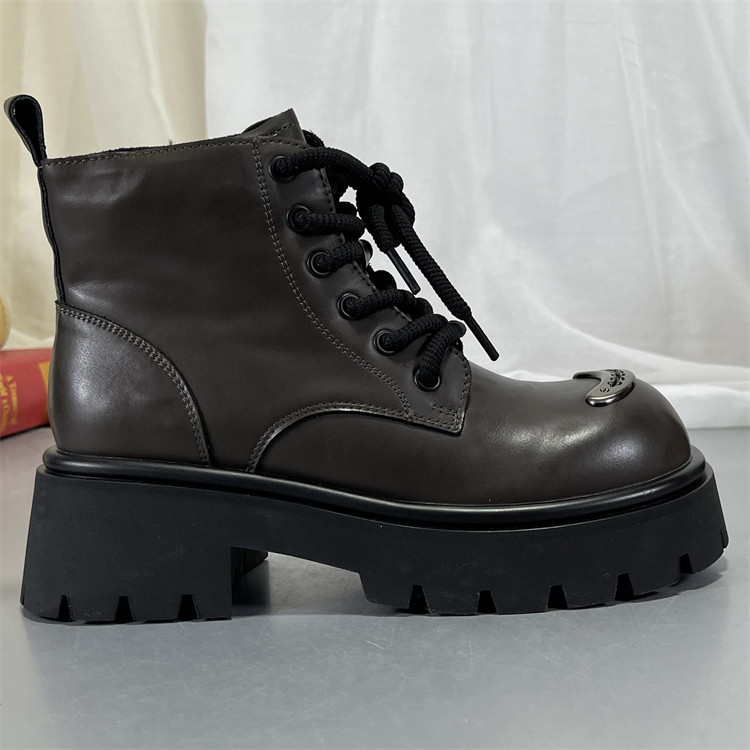 专柜正品真皮大头靴复古百搭牛皮马丁靴百搭法式时装靴女切尔西靴,淘宝优惠券,粉丝福利购,淘宝优惠卷