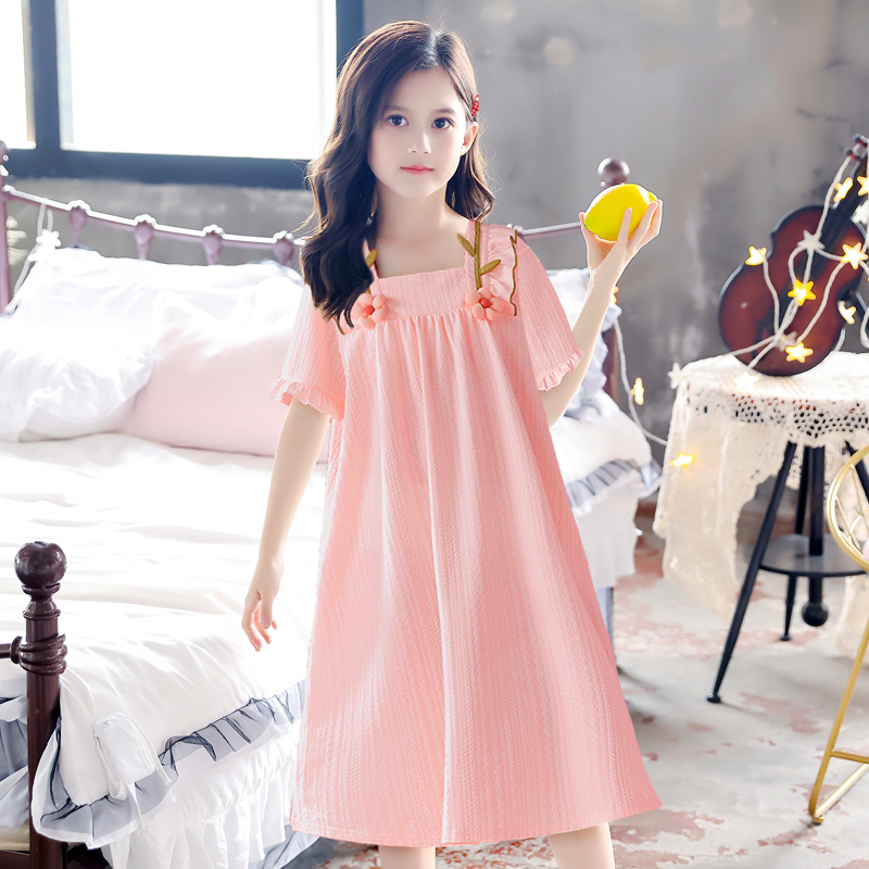 女童睡衣夏季薄款中长裙爆款公主风短袖睡裙可爱卡通家居服可外穿,淘宝优惠券,粉丝福利购,淘宝优惠卷