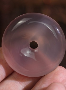 源饰界-天然浅紫玉髓冰种果冻肉平安扣挂件大号吉祥吊坠无伤裂96#