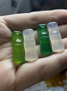 天然玉石玛瑙玉髓平安扣竹节四季豆挂件吊坠白冰粉绿黄红女士孩子