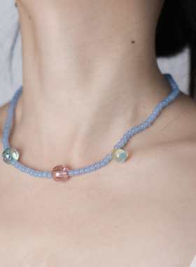 悦己原创蓝色项链女款2026新款