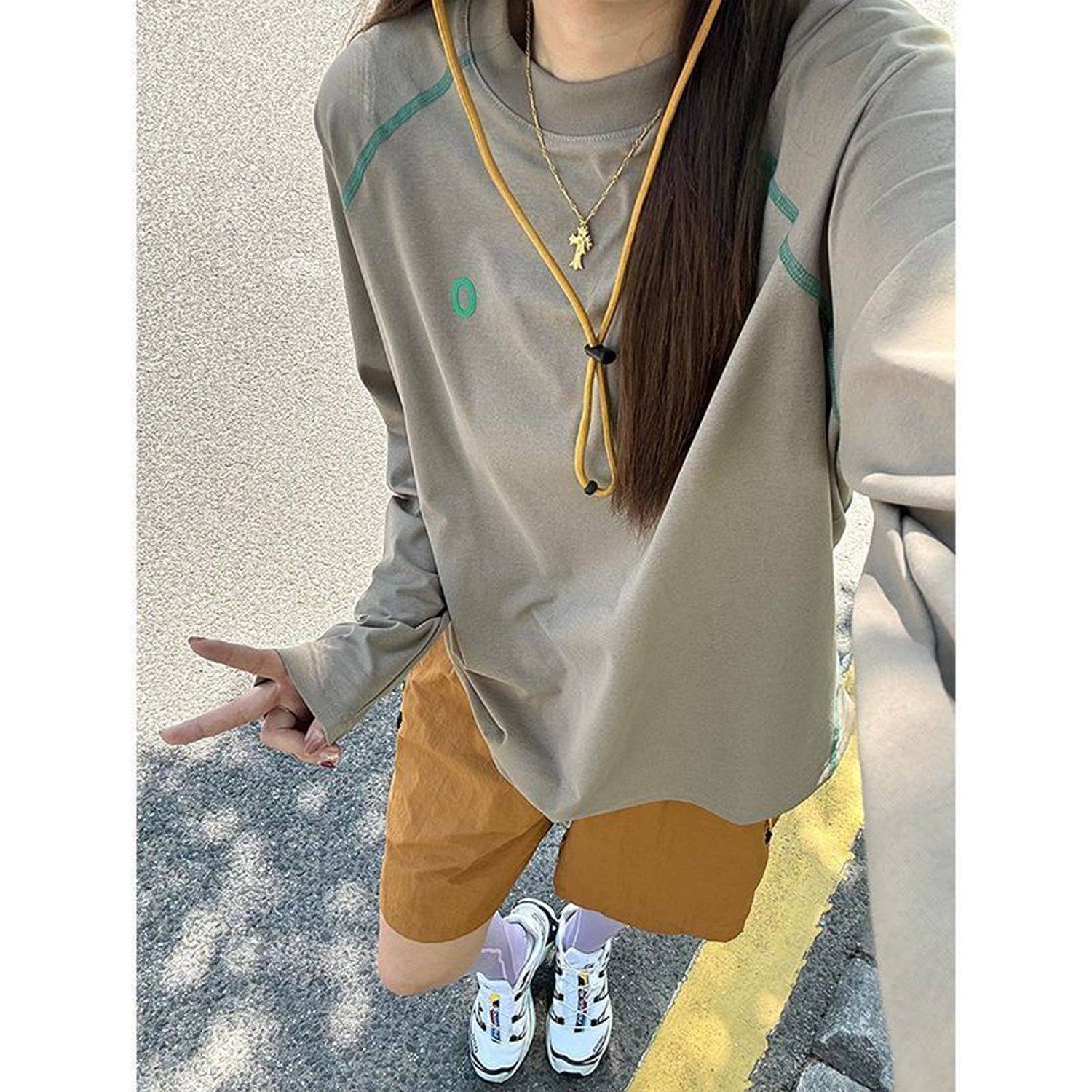 彩色哈苏线长袖t恤男女2025秋冬运动骑行服户外凉感插肩袖上衣服,淘宝优惠券,粉丝福利购,淘宝优惠卷