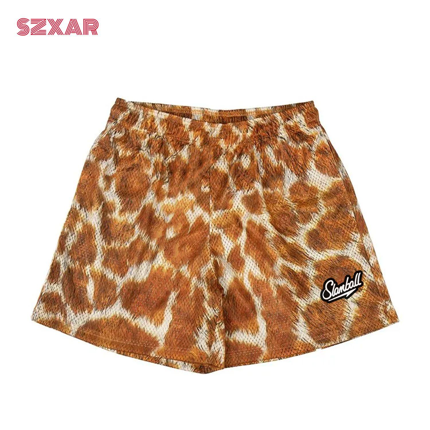 SLAMBALL夏季新款豹纹短裤男运动裤篮球美式网眼四分裤宽松潮,淘宝优惠券,粉丝福利购,淘宝优惠卷