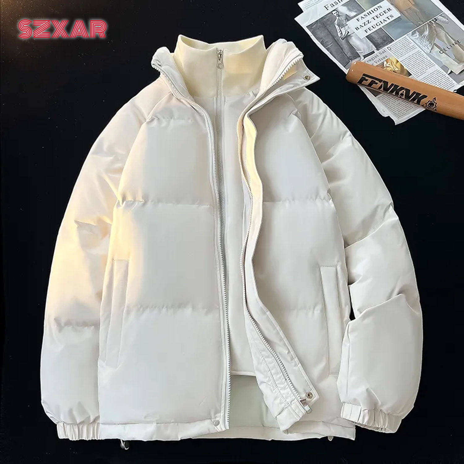 美式运动篮球棉衣男士冬季新款休闲加厚保暖棉服情侣面包服外套