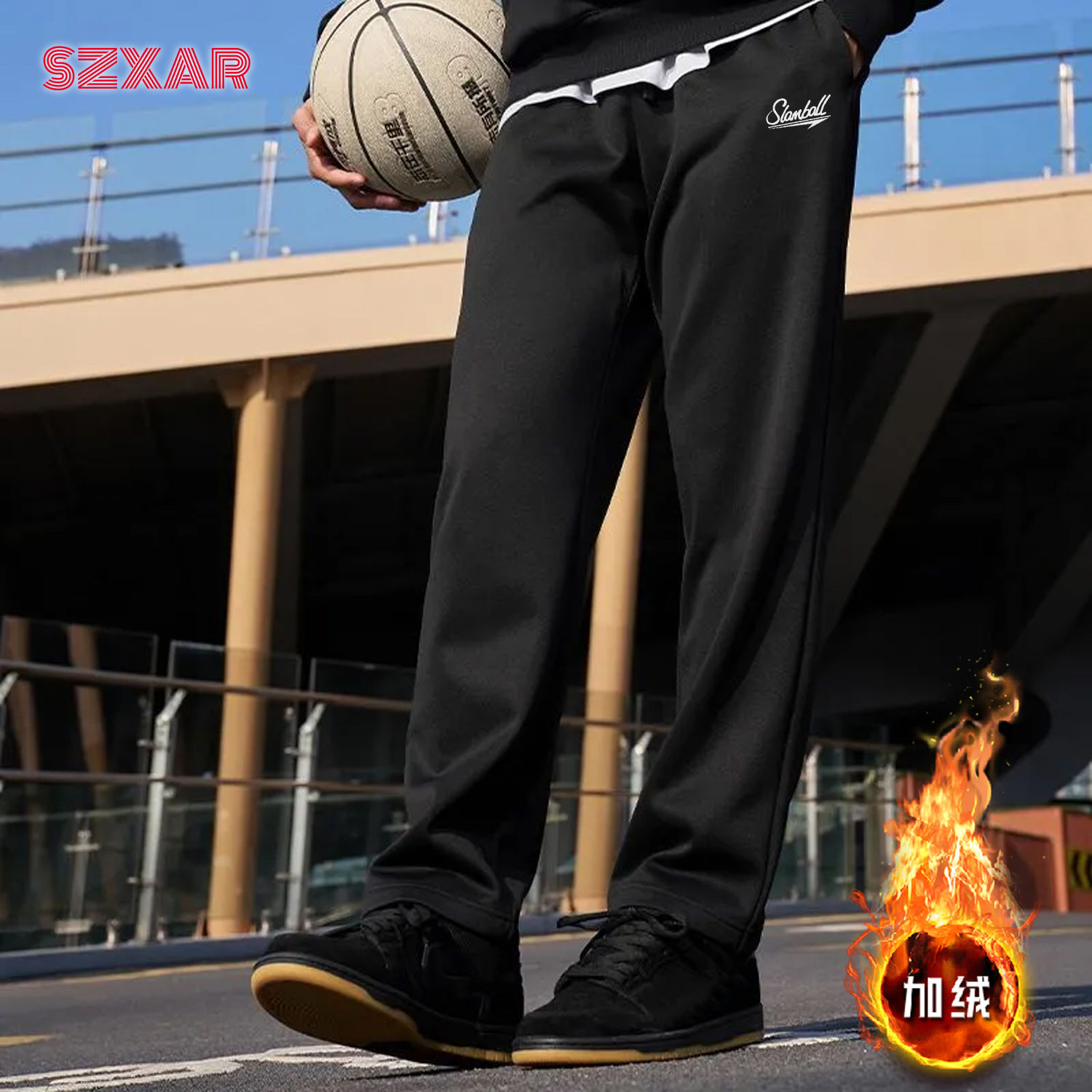 SLAMBALL基因美式篮球运动长裤男秋冬休闲宽松复古潮流直筒裤 - 图1