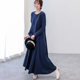 A-version long dress with wide hem for tall people