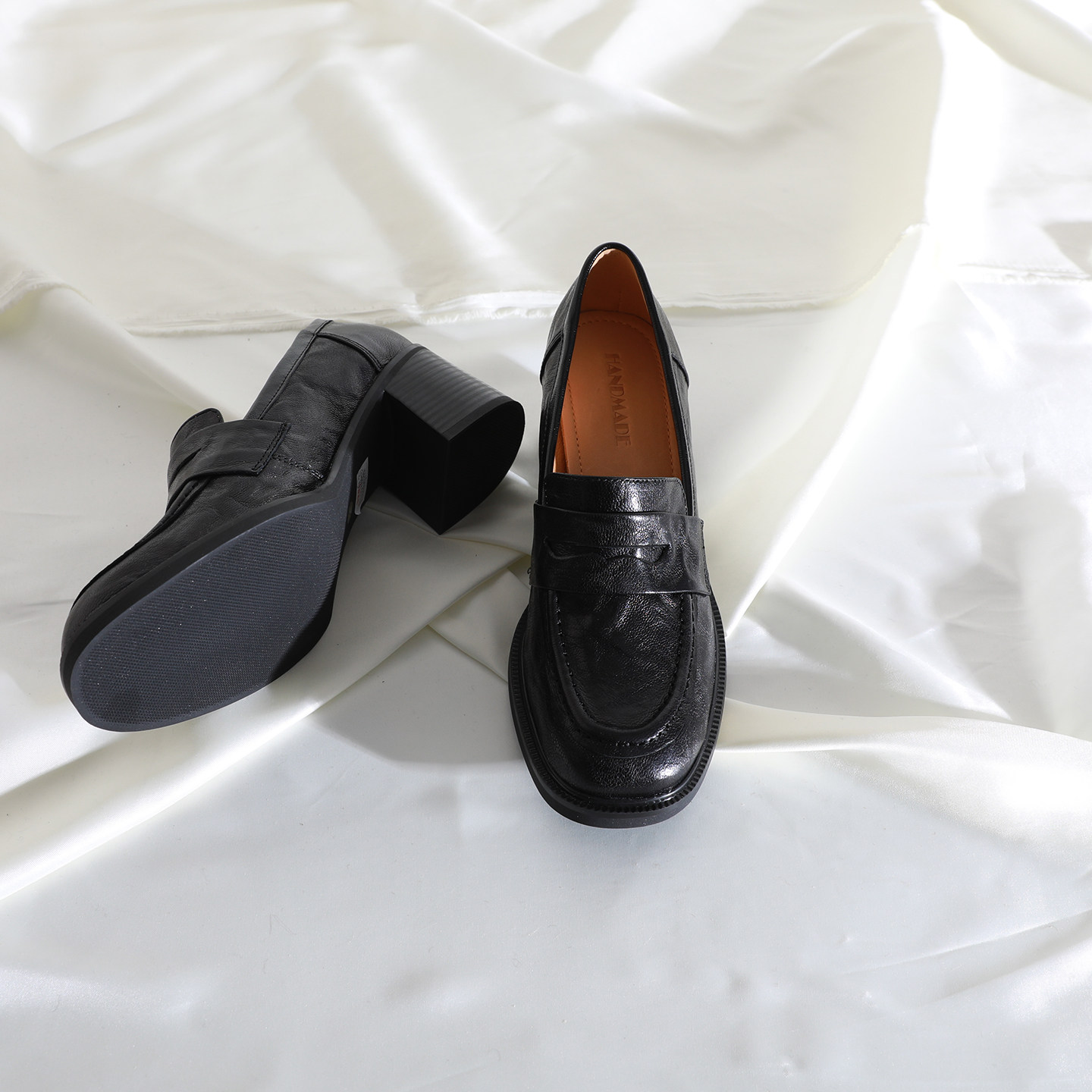 莲花府邸2026春季时尚女鞋中口一脚蹬通勤工作鞋百搭粗跟羊皮女鞋,淘宝优惠券,粉丝福利购,淘宝优惠卷