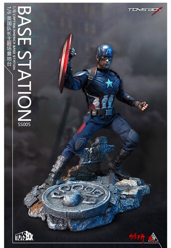 toysbox1/6HT HOTTOYS DAM 12寸人偶 兵人美国队长红骷髅主题地台 - 图1