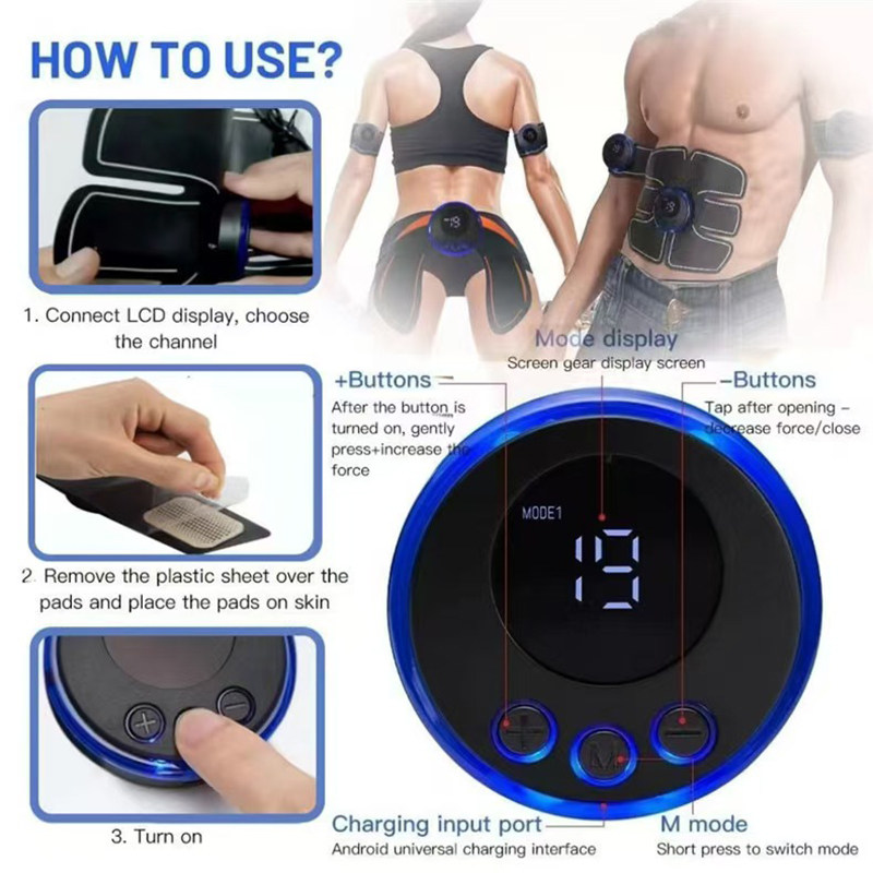 智能EMS主机腹肌贴脉冲健腹肌收腹健身器材低大电流插孔按摩仪器,淘宝优惠券,粉丝福利购,淘宝优惠卷