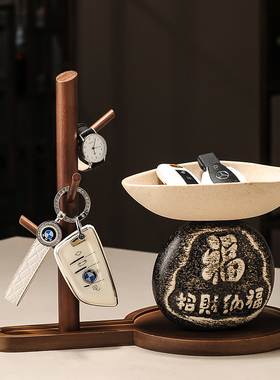 新中式客厅树脂收纳招财纳福摆件