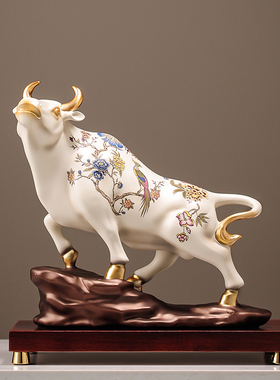 气势如虹牛气冲天牛摆件客厅高端