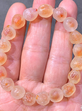 天然玛瑙 阿拉善玛瑙原石 精品糖心手串 手链 戈壁石 奇石