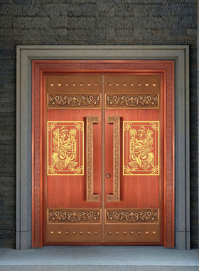 门神贴大门装饰画隐形金属贴