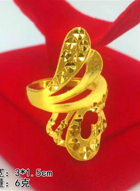 越南沙金结婚夸张欧币戒指环