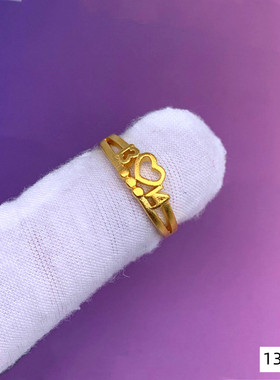 不掉色越南沙金女士铜镀黄金戒指