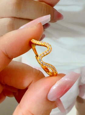 个性铜合金女戒指越南沙金