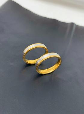 男女越南沙金镀金情侣指环不掉色