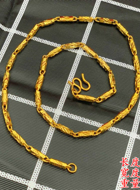 加长款正品六角柱男士不掉色项链