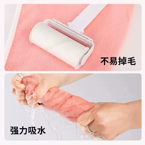 干发帽超强吸水速干加大加长擦头发新款一片式长发浴巾女包头毛巾 图片 3