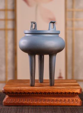 盆栽佛像古典风雕刻红木托架花瓶