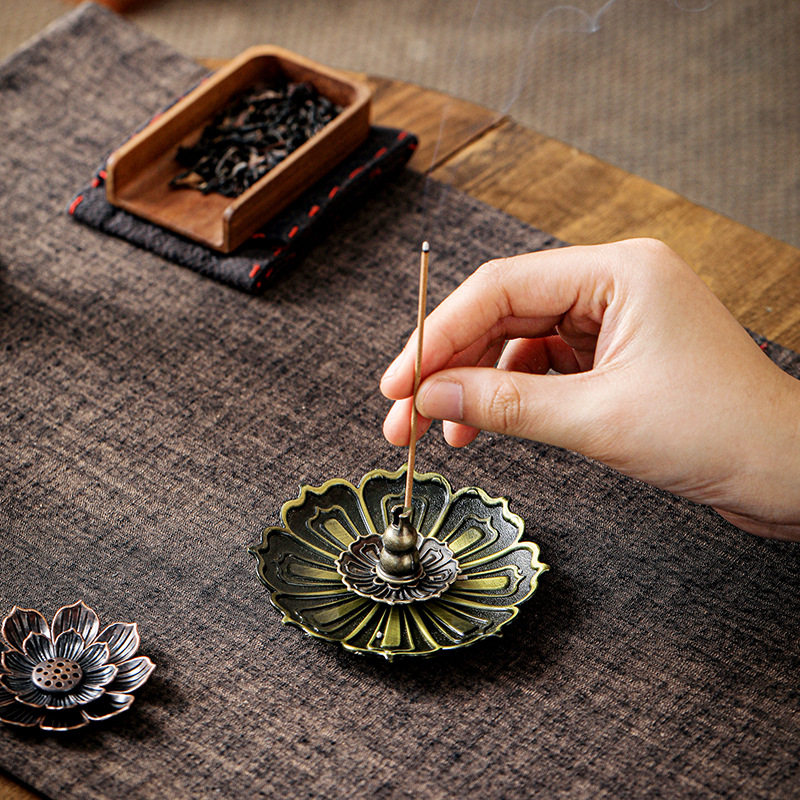 莲花香插香座点香座盘托香托线香家用室内檀香炉家用香道摆件,淘宝优惠券,粉丝福利购,淘宝优惠卷