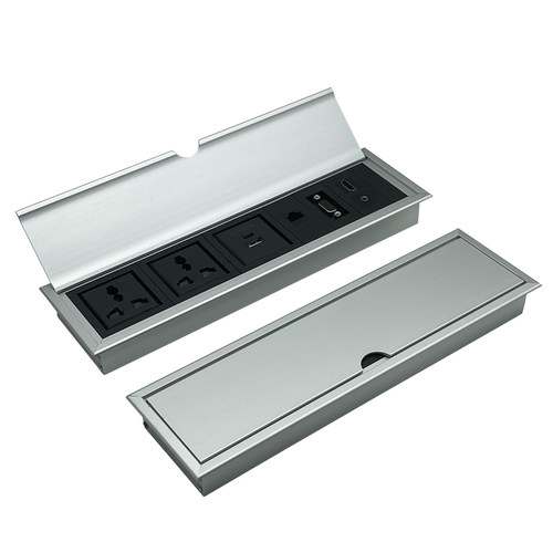 台面桌面嵌入式插座翻盖内嵌式隐藏多媒体排插面板usb超薄接线板 - 图3