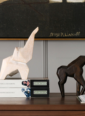 迦乐进口手工雕刻几何大象摆件