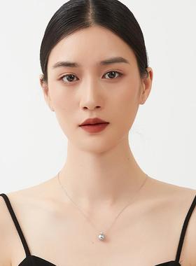 高级感真多麻色珍珠耳钉S925银真多麻色轻奢耳夹耳饰王妃款